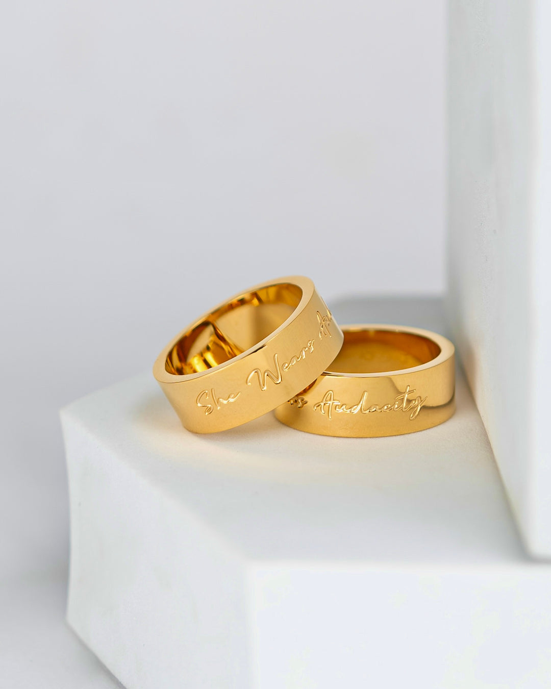 “She wears audacity” ring