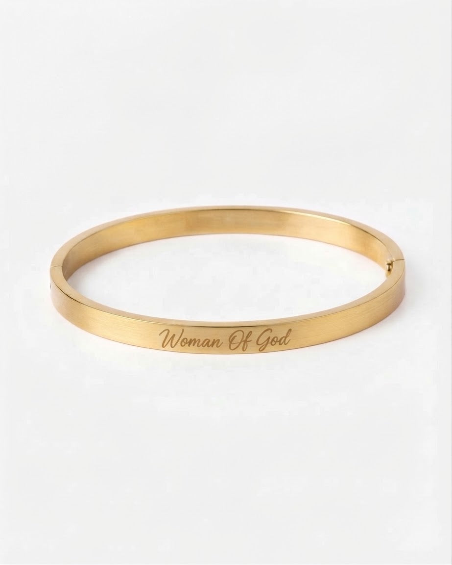 “Woman of God” Clasp Bangle Bracelet