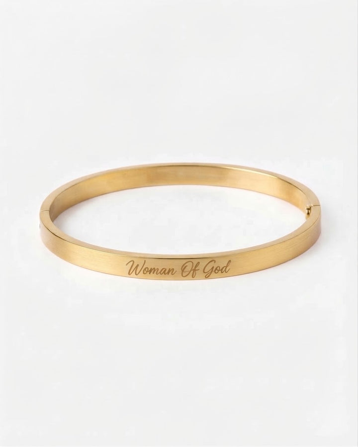 “Woman of God” Clasp Bangle Bracelet
