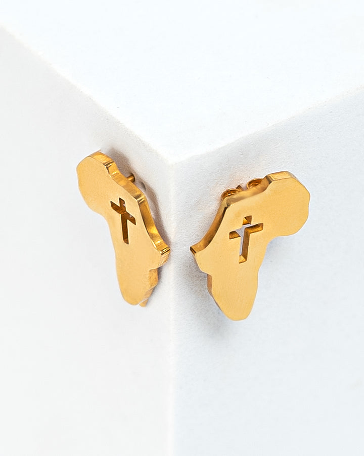 "Africa Cross Stud" Earrings