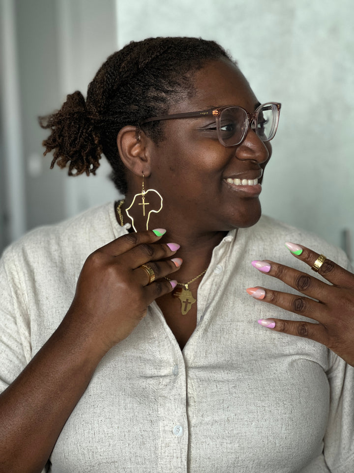 "Africa x Cross" Oversized Earrings