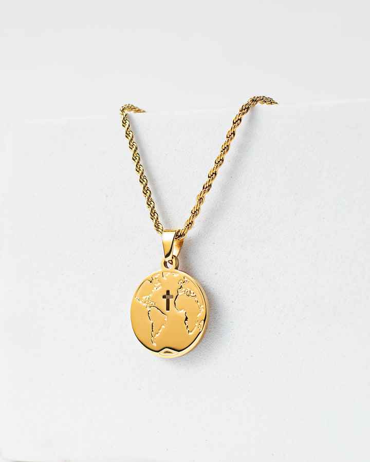“For the World” [Globe x Cross] Necklace