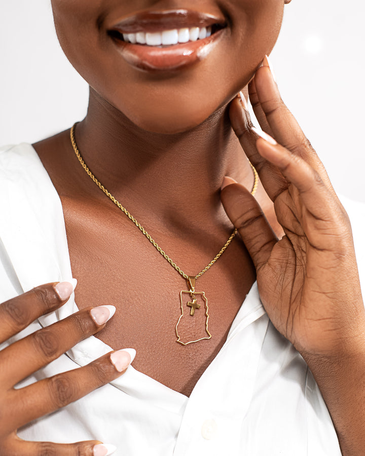 "Ghana X Cross" Necklace