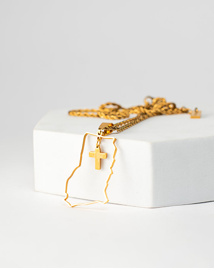 "Ghana X Cross" Necklace