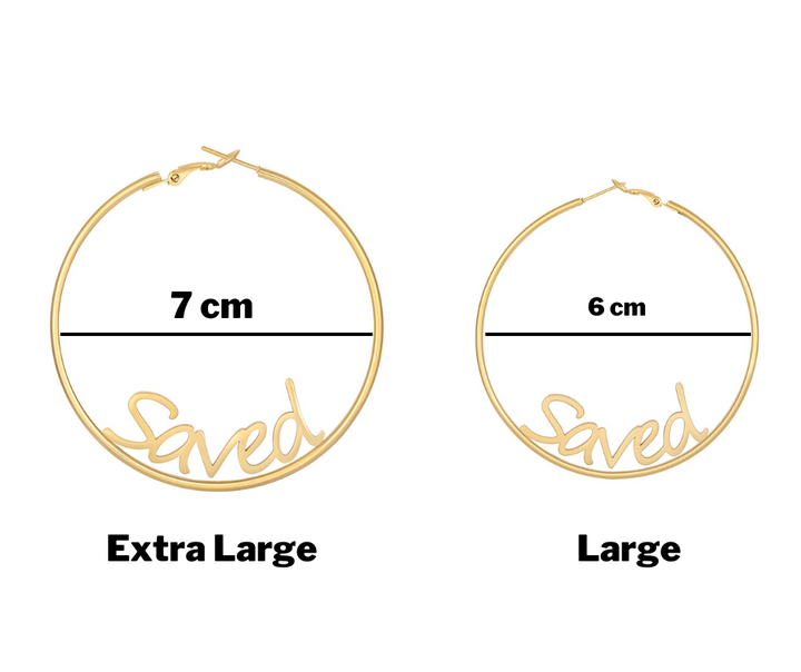 "Saved" Oversized Hoop Earrings