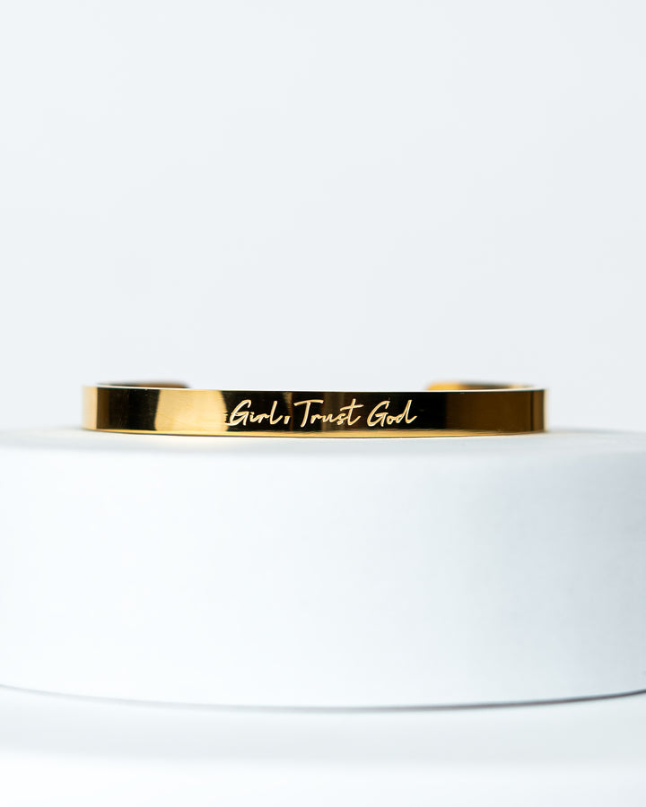 “Girl, Trust God” Cuff Bracelet
