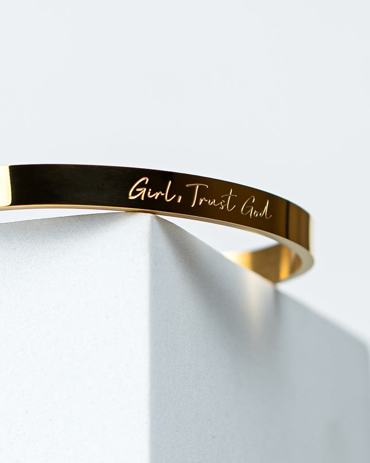 “Girl, Trust God” Cuff Bracelet
