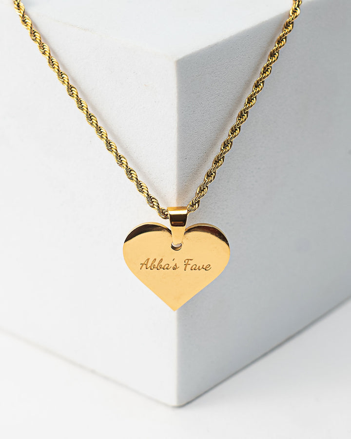 "Abba's Fave" Heart Necklace