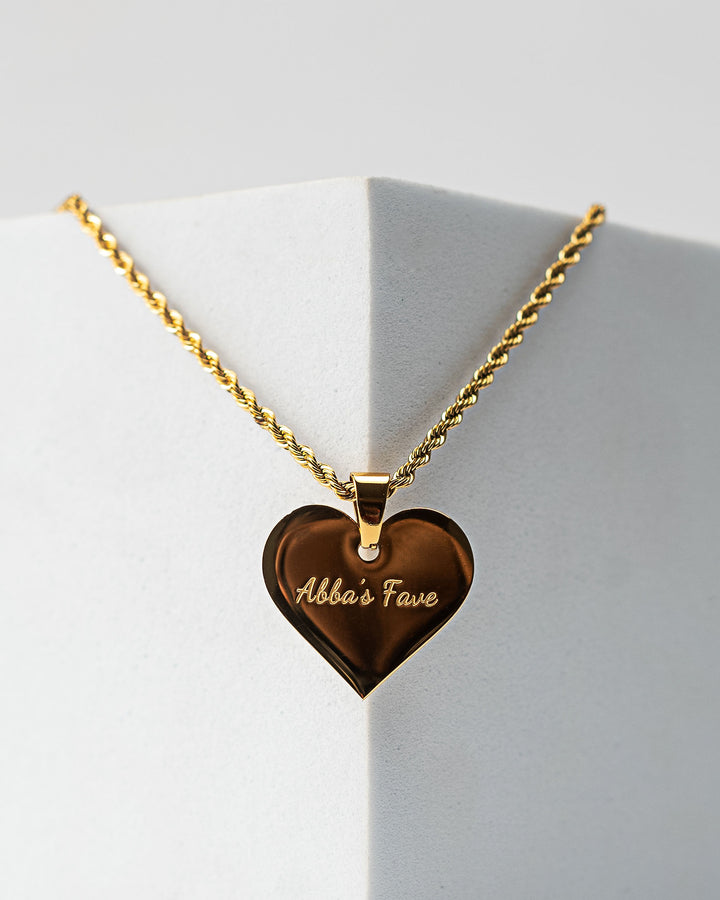 "Abba's Fave" Heart Necklace