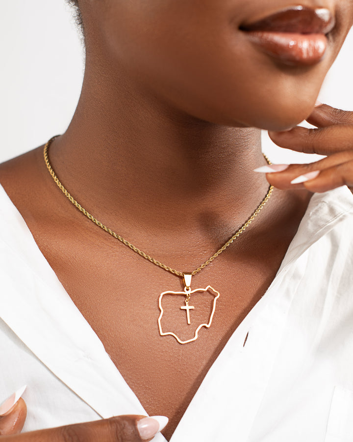 "Nigeria X Cross" Necklace