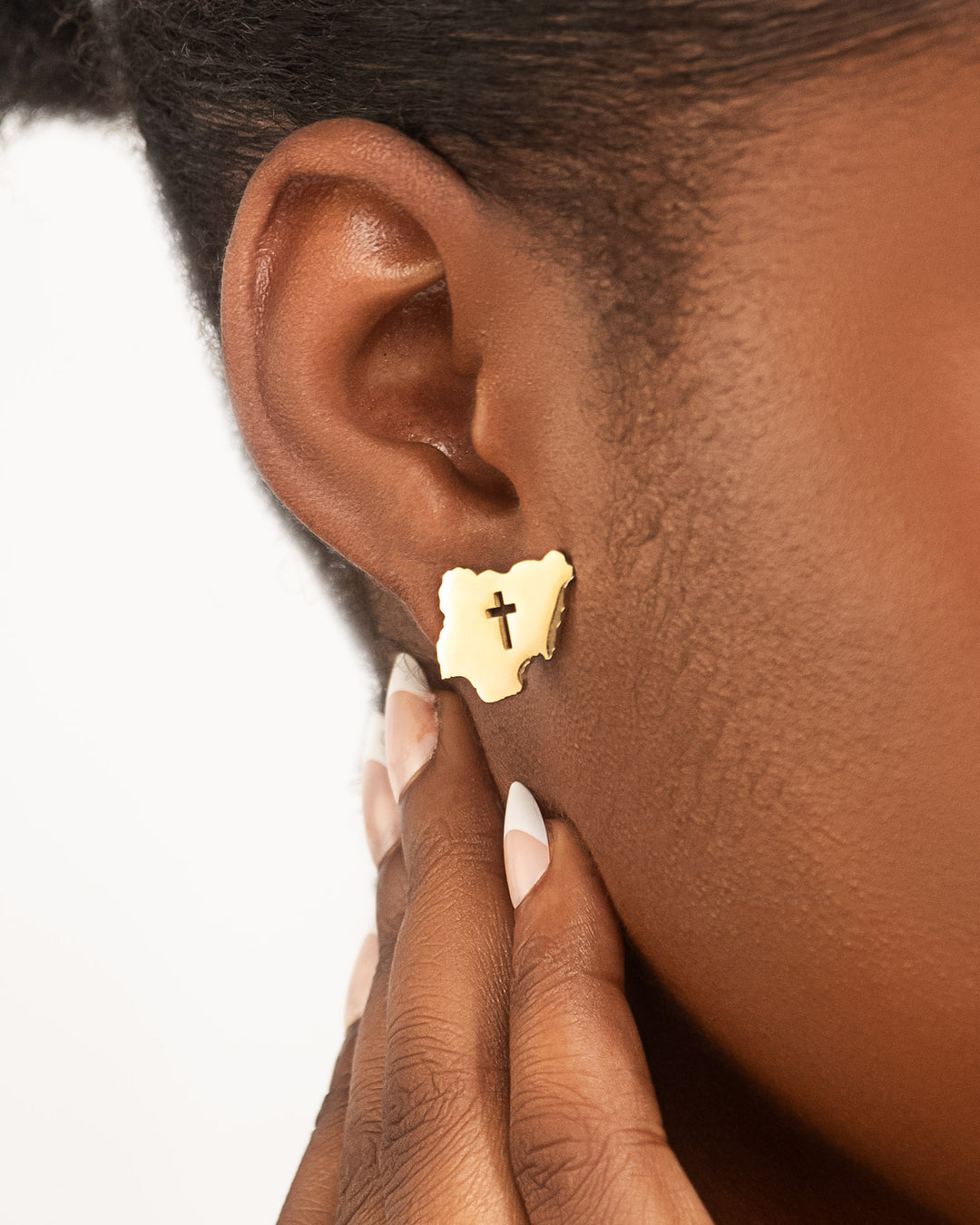 “Nigeria Cross Stud” Earrings