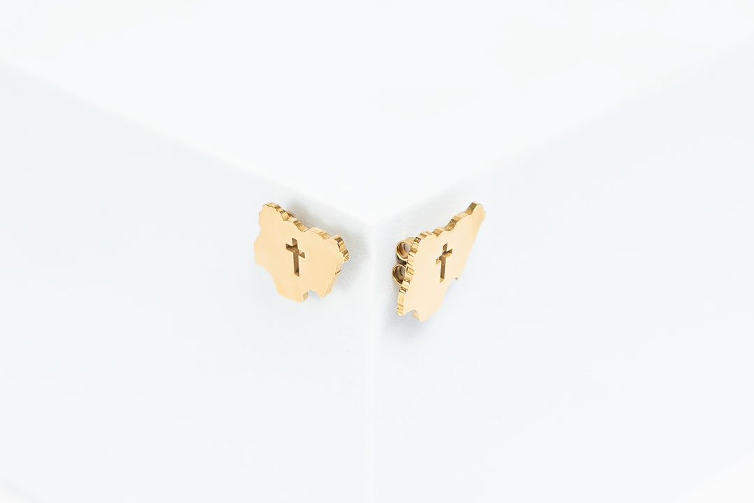“Nigeria Cross Stud” Earrings