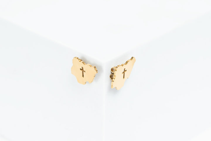 “Nigeria Cross Stud” Earrings