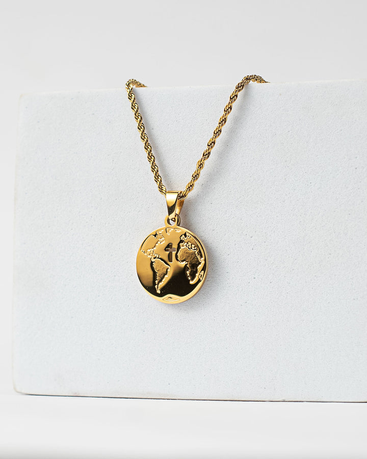 “For the World” [Globe x Cross] Necklace